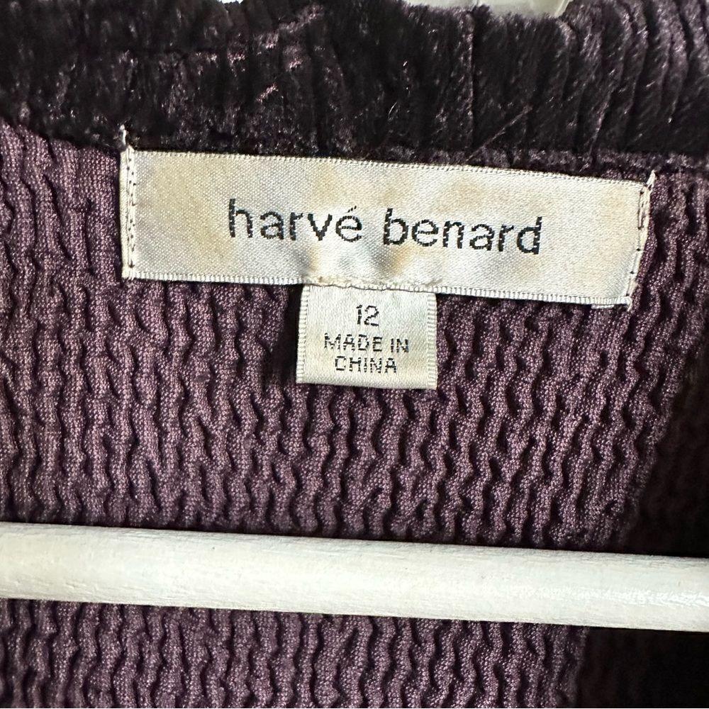 VINTAGE 80s - Harve’ Benard Purple Velour Long Sleeve Blazer w/Broach - Size 12 - Picture 3 of 9